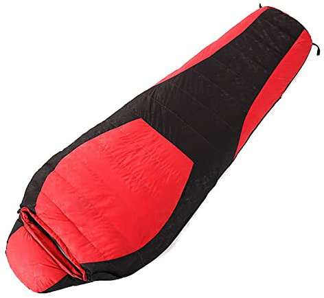 Daunen-Mumienschlafsack, 1500 g weißer Entendaunen-Umschlag-Schlafsack zum Durchwandern, Rucksackreisen und Camping, Blau, 1000 g (Red 1000 g)