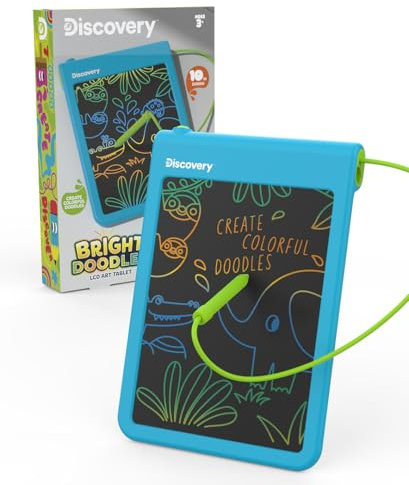 Discovery™ Bright Doodles LCD Art Tablet - Mess-Free Colorful Drawing Pad & Tethered Stylus| Widescreen Display| LCD Writing Tablet for Kids| Arts & Crafts Toy| Toddler Learning Toy| Doodle Board Gift
