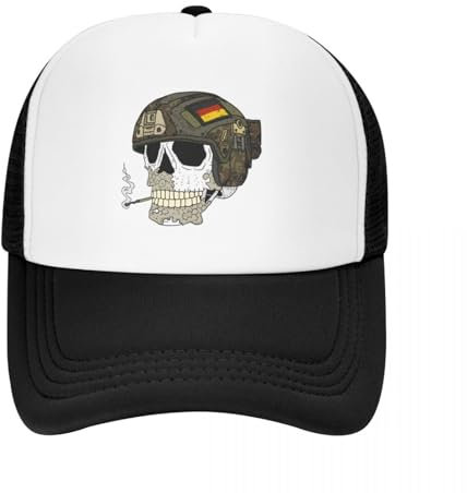 WVVCXCC Unisex und modische Bundeswehr. Flecktarn. Totenkopf mit schnellem Helm. Baseballmütze Luxus Mann Hut Hut Frauen Herren Sport Outdoor Geschenke