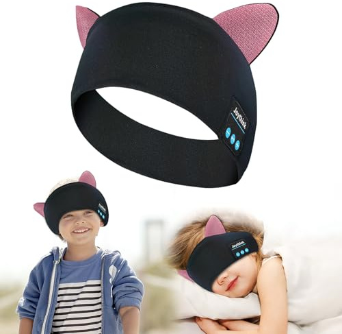 Joythink Kids Bluetooth Headband Headphones Sleep Mask Wireless Earphones Built in Thin Speaker Kids Adjustable Sports Headset Sleep Headband for Girls Boys Children Baby Toddler Airplane Travel Study