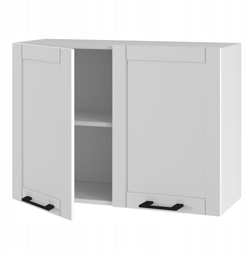 Laclar Hängeschrank 60 cm mit Einer Tür - mit Montagemöglichkeit Links oder rechts - mit Montagezubehör - Tiefe 35 cm - einfache Montage mit Haken – ideal für Jede Küche (‎30x80x57,3 cm)