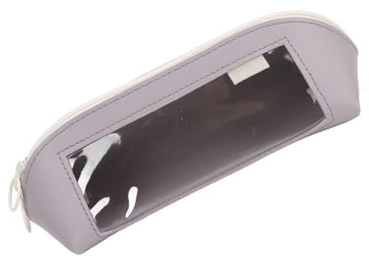 Qcwwy Pu-Stifttasche, Federmäppchen, Pu-Ledertasche für Schülerprüfungen, Transparent, Wunderschöne Baggie-Halterung, Sichtbarer Halter, Organizer, Tragbarer Stift, (D)