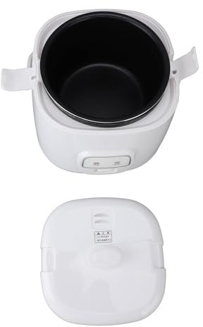 Cuociriso Portatile 2L Cuociriso per Auto Multifunzionale Efficiente Cottura Rapida Previene i Bastoncini da Viaggio con Vassoio a Vapore per Viaggi in Auto Campeggio 24V