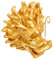 BEBEMOKO Wandbrunnen Statue Sprinkler Spray Drachenkopf Brunnen Badezimmer Waschbecken Wasserhahn Wand Wasserbrunnen Dekorationen Wasserbrunnen Wanddekorationen Wassersprühharz Golden