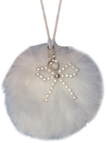 FANSWAN Schlüsselanhänger, Plüsch, Schleife, Anhänger, Handyband, Tasche, Schlüsselanhänger, Rucksack, Charm, Auto-Schlüsselanhänger, Dekoration, Kette, Weiß