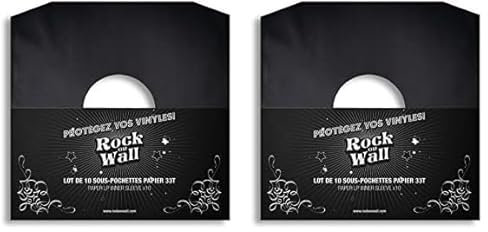 sous-Pochette Papier, 33T, Noir, Lot de 20