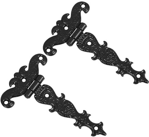 jojofuny 4 45 Schwarze Scharniere Aus Zinklegierung T-förmige Abnehmbare Türscharniere Für Schranktore Und Schuppen Einfach Zu Installieren Und Zu Warten
