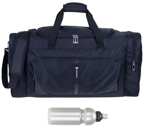 Force Elephant Sporttasche 52 cm groß Gym Bag Nassfach 1358 L Schwarz + f | Damen Herren Reisetasche Saunatasche 40 L mit Trinkflasche Black Sauna Fitness Reise Weekend