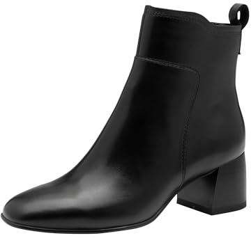 Tamaris Femme Damen Boot Heel 1-25323-45 Bottine, Cuir Noir, 37 EU
