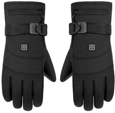 Guantes calefactados – Manoplas térmicas recargables con batería de 3,7 V | Guantes de calefacción impermeables | Guantes térmicos para hombres y mujeres con 3 engranajes de temperatura | Guantes