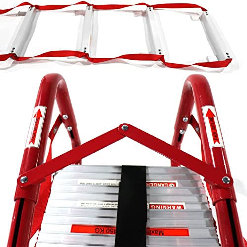 Fire Escape Ladders Fire Escape Ladder, Rope Ladder for Adults & Kids, Portable fire Emergency Escape Ladder from Balcony, 13/24/32Ft fire Safety Ladder with Anti-Slip Rungs,13FT/4M