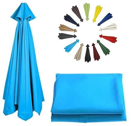 GFYHTN Toile De Rechange pour Parasol Déporté 6/8 Baleines, 2.3m/2.7m/3.0m Housse De Rechange De Parapluie, Toile De Parasol Anti-UV Imperméable(Lake Blue,230cm/7.5ft-8ribs)