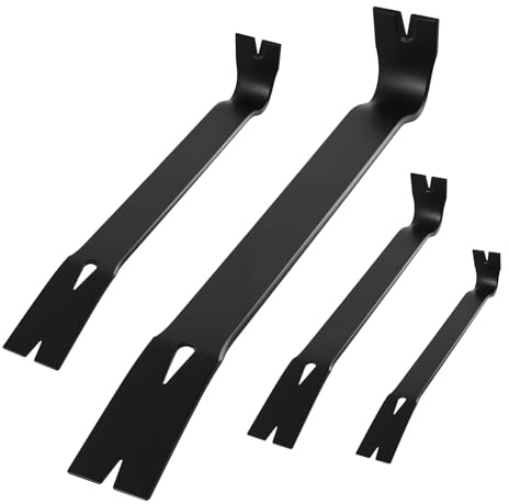 4-Piece Flat Pry Bar Set (15/12/9/7) with Claw Nail Puller, Perfect for Floor Removal, Carpentry & Home Renovation