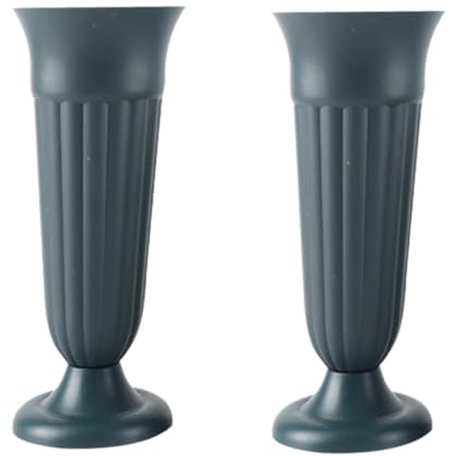 Gatuida Vaso a Cono Funerario in Plastica Resistente, Set Da 2 Contenitori Per Fiori Da Tomba, Decorazioni Cimiteriali Per Esterni e Composizioni Commemorative