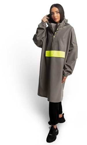 Jubi® Poncho Impermeabile da Donna – 100% impermeabile, leggero e traspirante | Poncho da donna a prova di vento per outdoor, escursioni, campeggio e viaggi – elegante protezione dalla pioggia per la