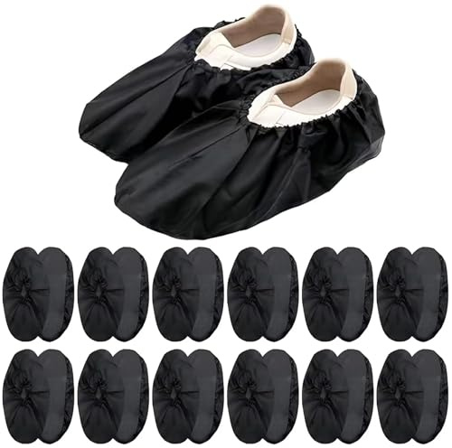 Non-Slip Reusable Shoe Covers - 12 Pairs Reusable Overshoes, Waterproof Shoe Protector Dustproof, Shoe Covers Disposable, Overshoes Boot Covers for Household Carpet Floor Protection Machine Washable