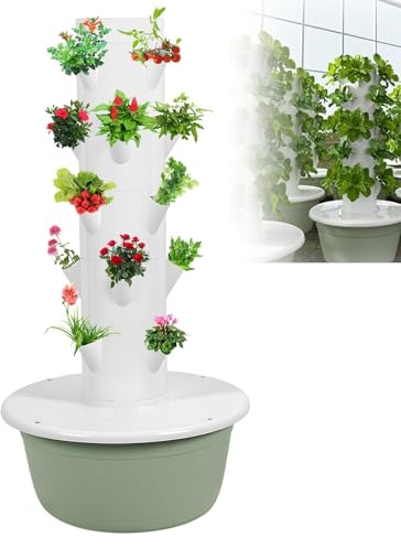 chengxiaorui Sistema di Coltivazione idroponica da Giardino hydroponics Growing System Vertical Tower Garden Torre idroponica Verticale per Erbe, Frutta e Verdura con Pompa idratante
