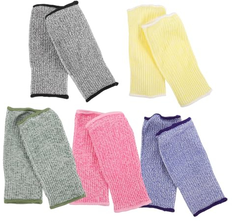 Mikinona 5 pares Manguitos Protectores Anti-corte para Antebrazo Cubiertas de Brazos de Seguridad Transpirables y Resistentes