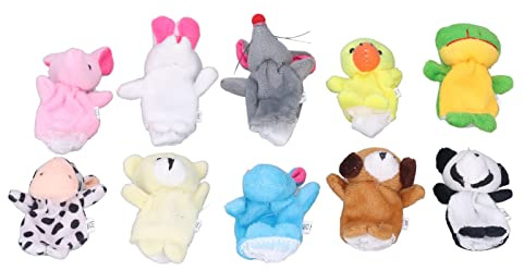 Dilwe Fingerpuppen, Weiche Plüsch-Lernhandpuppe für ab 3 Jahren, 10er-Pack für Interaktive Spiele für und Kleinkinder