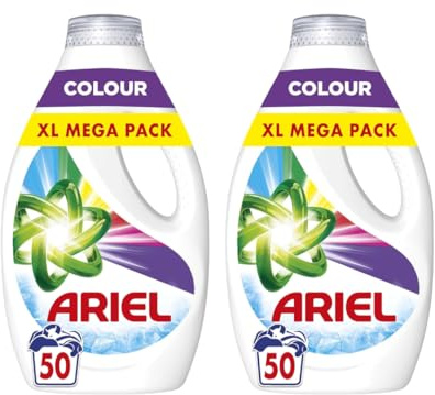 Ariel Colour Washing Liquid, 1650 ml, 50 Washes, XL Mega Pack, Pack of 2