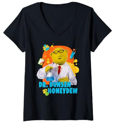 Women's Disney The Muppets Dr. Bunsen Honeydew Muppet Labs Photo V-Neck T-Shirt