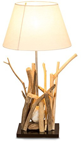 levandeo Tischlampe Treibholz 35x35cm 65cm hoch Unikat Lampe Holz