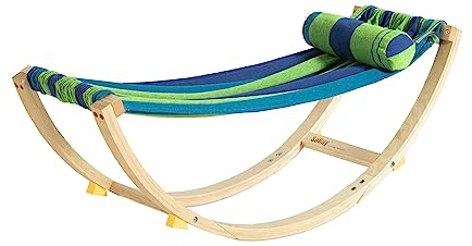 SoBuy Kinderhängematte mit Sicherheitsstopper Hängematte Schaukelliege Schaukel für Kinder Kinderstuhl Kinderzimmer Holz Hängesack Kinder Bunt BHT ca. 122x48x36cm KMB16-J