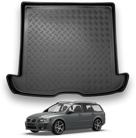 NOMAD Boot Liner Mat for Volvo V50 2004-2012 | Tailored PE Car Boot Protector Tray, Waterproof Raised Edge Trunk Mat, Easy Clean Cargo Floor Liner