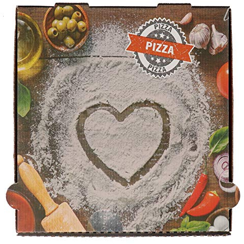 Nette 100 Pizzakartons Francia Herz, FSC®-zertifiziert (30x30x4cm)