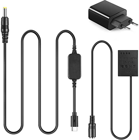 CP-W126 USB-C-Adapter Netzkabel DC-Koppler PD-Adapter-Kit Ersatz NP-W126 NP-W126s Batterie für Fujifilm X100F X100V X-S10 X-Pro3 X-E3 X-A2 X-A5 X-A7 X-T1 X-T2 X-T3 X-T4 X-T20 X-T100 X-T200 Kameras