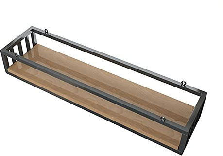 Supporto per vino soffitto Scaffale fiori a muro Pianta - 1tier Scaffali galleggianti, con catena di ferro Articolo e supporto in legno Deposito in fondo per balcone Cucina Decor Display Pentola Pan