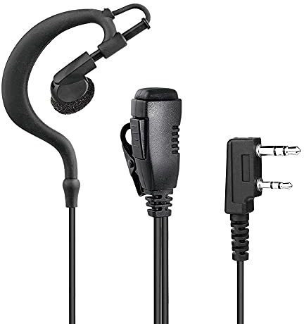 R SPIDER WIRELESS Two Way Radio Earpiece with PTT Compatible with Kenwood 2.5mm+3.5mm 2-Pin Walkie Talkie Headsets Single Wire Mic Headphone
