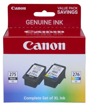 Canon PG-275 XL / CL-276 XL Genuine Ink Value Pack (2 Cartridges), Compatible with TS3520/3522/4722/3720/3722, TR4720