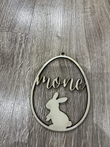 Osterei personalisiert modern aus Holz Anhänger Ostern mit Name Ostergeschenk Osterdeko Osteranhänger | Holzanhänger | Osternest | Osterkorb (Hase)