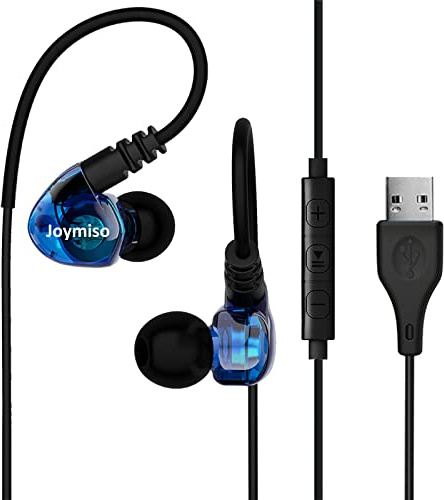 USB Earbuds with Microphone for PC Laptop, 6.5Ft Long Cord Wired USB Headphones Headset for Computer Desktop MacBook PS4 PS5 Work Calls Gaming, Over Ear in-Ear Earphones w Case, Control, Mute Function
