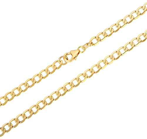 Panzerkette Breite 4,9mm | aus echt 333 Gold | hochglanzpolierte Goldkette | Halskette Echtgold mit Karabinerverschluß