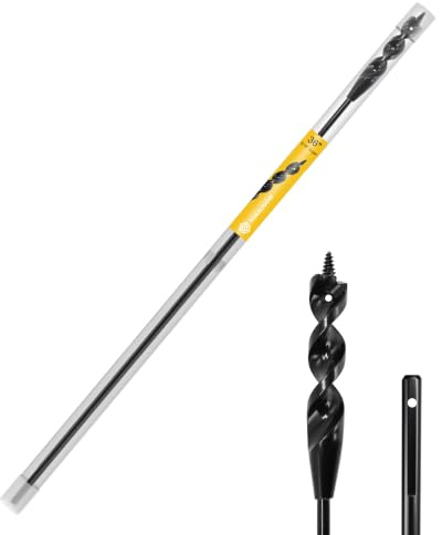 HUAALIUCHE 36× 3/16 ×9/16 -Inch Head Installer Drill Bit Fish Bit for Pulling Wire Through Tight Spaces with Minimal Damage -1 Pack