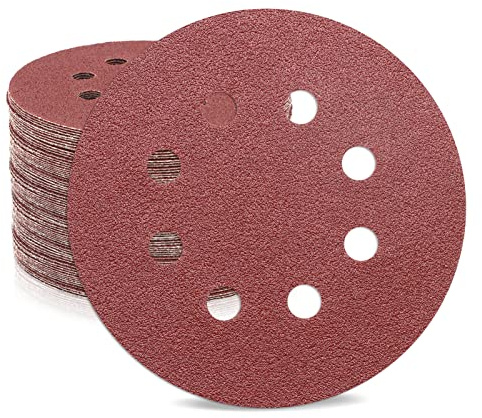 ZEHIQ 125mm Schleifscheiben 80 Körnung 50 Stk 8 Loch Klett | 8 Loch Staubabsaugung, langlebiges Schleifen, schneller Klettwechsel, Schleifpapier für Exzenterschleifer