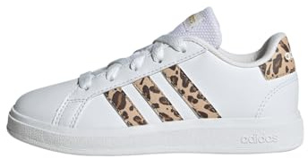 Adidas Grand Court 2.0 Shoes Kids, Unisex-Tennisschuhe für Kinder und Jungen, Cloud White Magic Beige Gold, 36 2/3 EU