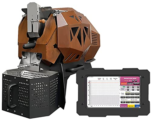 Commercial Coffee Roaster Machine Automatic Coffee Bean Roaster 400g/600g/1200g, Hot Air Coffee Bean Roasting Machine with Temperature Curve & Automatic Chaff Collector Rapid Cooling 1200g yellow