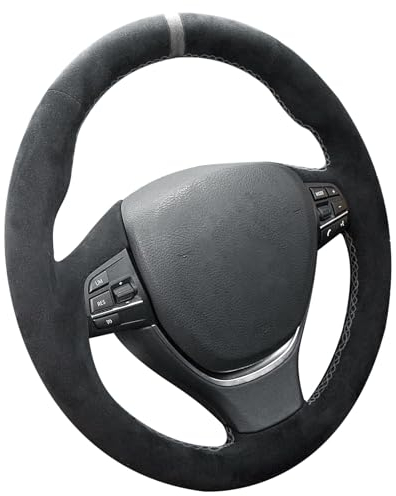 Alfanxi Handstich für Alcantara-Lenkradbezug, kompatibel mit BMW 5, 6, 7er-Serie, M5, F10, F11, F07, F12, F13, F06, F01, F02 (weiße Streifen)