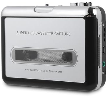 Convertitore Registratore Portatile per Lettore di Cassette, Convertitore da Cassetta a MP3 Converti Nastri in File Digitali Tramite USB