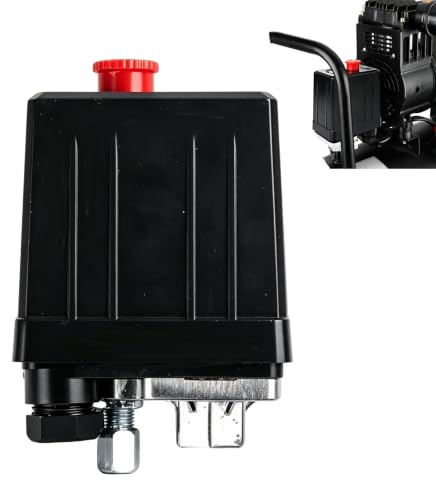 Vastsea 90~125psi Luftkompressor Druckschalter, Luftkompressor Schalter, Druckregler mit Druckschalter, 0.5-0.8MPA Einlochmontage 220V für Luftkompressorpumpe Steuerventil