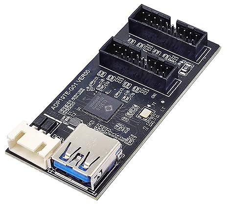 Chenyang USB 3.0 19/20Pin 1 a 2 USB 3.0 19/20Pin HUB Port Multiplicador PCBA Adaptador con cable de alimentación SATA