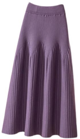 SUIUOI Jupes longues en velours côtelé, trapèze, pour femme, plissées en tartan, pour l'hiver et l'automne, midi, élastiques, vintage, élégantes, pliées, décontractées, Taille Unique
