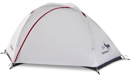 Longsinger Deer Series Leichtes Rucksackzelt, wasserdicht, 2 Personen 3 Personen, doppellagig, einfach aufzubauen, ultraleichtes Zwei-Personen-Zelt (hellgraues Ripstop)