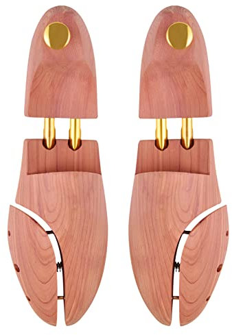 tongzaner Cedar Shoe Tree for Men Women Red Cedar Wooden Shoe Trees with Twin Tubes, Log, X-Large(Fits Shoe Sizes: EU46-47/13-14US)
