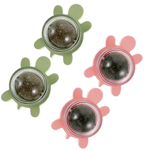 Angoily 4stücke Katzenspielzeug Interaktive Katzenminze Bälle Rotierendes Kauspielzeug Für Kätzchen Zur Zahnpflege Und Unterhaltung Hübschen Farben Für Drinnen