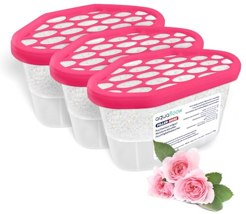 Aquafloow Assorbitore di Umidità per Ambienti 400 ml, Riduce l'umidità, 3 Pezzi ROSE | Neutralizzatore di Odori, Deumidificatore per Cucina, Armadio, Bagno e Studio