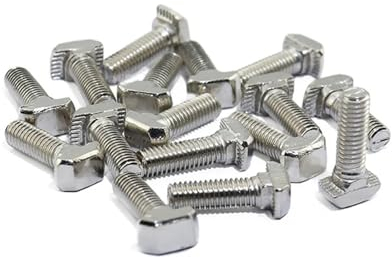 50 teile/los M5 M6 M8 T Bolzen Schrauben for Aluminium Profil Zubehör T-schraube T-förmigen Hammer Bolzen 20/30/40/45 (Color : Silver, Size : 50pcs M6x12)